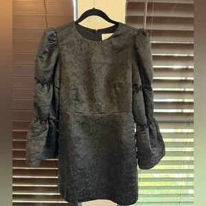 Elegant Black Puff Sleeve Dress